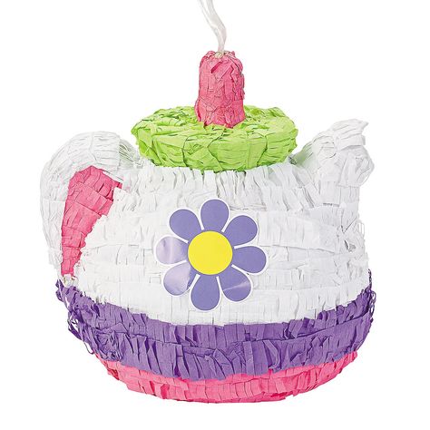 PRICES MAY VARY. Brew up lots of smiles at your next tea party with this colorful Tea Pot Piñata. At 12 1/2" x 13", this fun party supply is anything but short and stout. Paper mache. Includes nylon hanger. Brew up lots of smiles at your next tea party with this colorful Tea Pot Piñata. At 12 1/2" x 13", this fun party supply is anything but short and stout. Fill it with all sorts of delicious treats and toys (sold separately) to have them pour out when kids break it open. This irresistible acti Tea Party Games, Tea Party Supplies, Novelty Cups, Girls Tea Party, Princess Tea Party, Pinata Party, Tea Party Theme, Alice In Wonderland Tea Party, Tea Party Garden