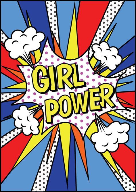 Poster Girl Power - Pop Art Sejarah Kuno, Pop Illustration, Pop Art Drawing, Poster Girl, Pop Art Girl, Power Pop, Pop Art Comic, Pop Art Posters, Soyut Sanat Tabloları