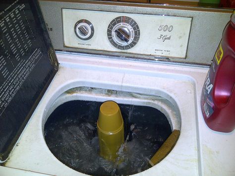 This 1968 Sears Kenmore Washer, which my parents bought new, has only given us trouble once before, in 1983 when it refused to agitate or spin. The problem: low fluid in the transmission, which governs the transitions between the various parts of the cycles. Filling it solved the problem.  No more problems until two weeks ago. Same problem, same cause, same solution. It's ready for another 45 years of faithful service. Kenmore Washer, Vintage Appliances, Transistor Radio, Import Cars, Funny Girl, Nehru Jackets, Chevy Impala, Vintage Stuff, Dryers