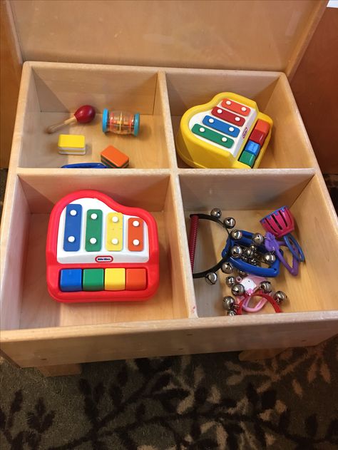 Table sectional for various instruments for the Pete the Cat Dramatic Play Pete The Cat Sensory Activities, Music Dramatic Play Preschool, Pete The Cat Playdough Tray, Pete The Cat Music Lesson, Pete The Cat Listening To Music, Toddler Play Area, Music Study, Pete The Cat, Toddler Play