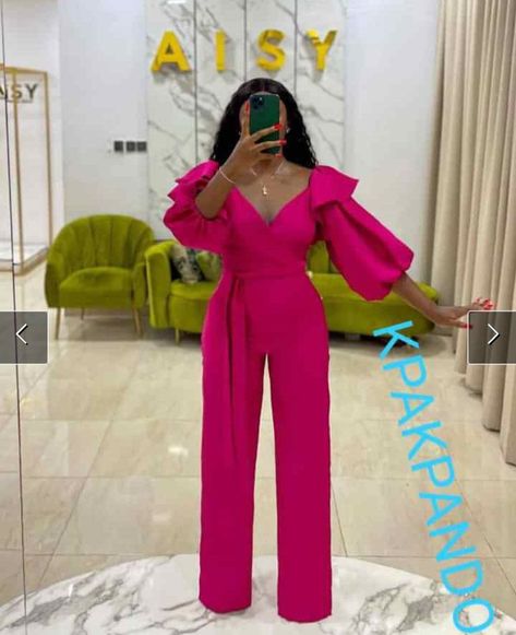 Jumpsuit For Graduation, Ankara Palazzo Jumpsuit Outfit Classy, Fitted Pink Palazzo Set For Celebration, Crepe Jumpsuit Outfit In Nigeria, Jumpsuit Elegant Chic, High-waist Pink Jumpsuit For Party, Jumpsuits For Women Classy, Elegant Pink Wide-leg Suits, Pink Jumpsuits Outfit