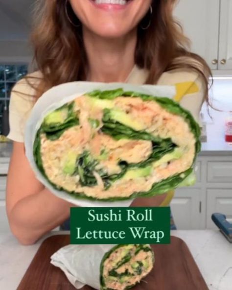 Eating Healthy on Instagram: "1️⃣ or 2️⃣? Which #recipe by @erekav would you try?👇 1️⃣ My SUSHI ROLL LETTUCE WRAP is quick, easy, delicious & a great way to use any leftover salmon! Per Wrap: 4-6 ounces cooked salmon mashed 6 romaine leaves 2 tsp wasabi mayo (mix 1/2 tsp wasabi paste with 1.5 tsp mayo) 1/4 cup brown rice (microwave brown rice works) Sprinkle of Furikake 1/3 avocado 1 tsp pickled ginger 1/3 cup sprouts 2️⃣ Today’s LUNCH-IN-A-CRUNCH is a VEGETARIAN LOW-CARB LETTUCE WRAP!! Th Rice Microwave, Low Carb Lettuce Wraps, Wasabi Mayo, Cooked Salmon, Gf Food, Leftover Salmon, Lettuce Wrap, Pickled Ginger, Sushi Roll