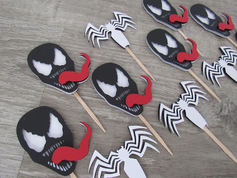 Excited to share the latest addition to my #etsy shop: Venom Cupcake Topper, Venom Birthday, Spiderman Birthday https://etsy.me/3KFcwjm #venombirthday #venomparty #venommovieparty #boybirthday #boyparty #spidermanbirthday #spidermanparty #marvelbithday #comicbookbirthd Venom Cupcakes Cake Ideas, Venom Themed Birthday Party, Venom Party Ideas, Venom Party Ideas Kids, Venom Cupcakes, Spiderman Venom Cake, Venom Birthday Party Ideas, Venom Birthday Party, Venom Symbol