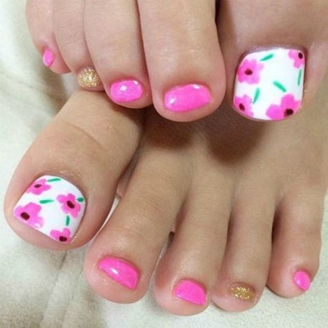 Pink Flower Toe Nail Art Design Pedicure Pink, Flower Toe Nails, Y2k Acrylic, Backdrop Simple, Toenail Art Designs, Nails Charms, Pink Toe Nails, Toenail Designs Summer, Simple Toe Nails