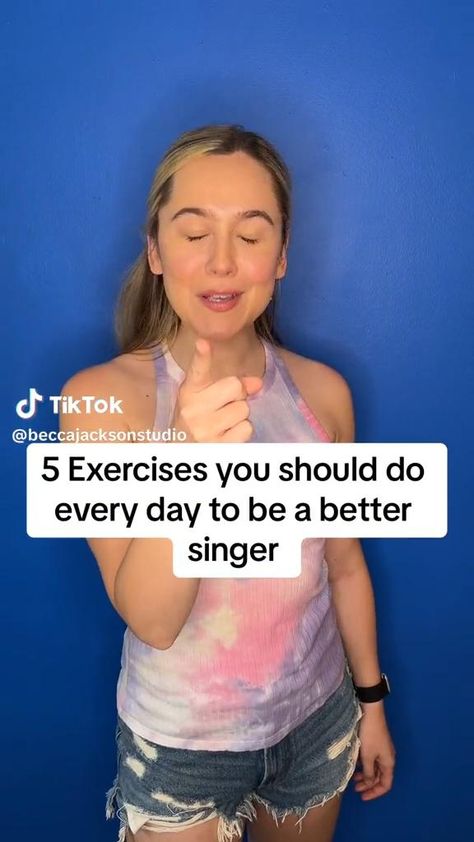 5 exercises to do every day  Follow for more: @beccajacksonstudio  beccajacksonstudio.com  Vocal Coach Aesthetic on Tiktok Singing tips for beginners on TikTok Tips For Singing Better, Voice Remedies For Singers, Singing Exercises For Beginners, Voice Coaching Tips, Drinks To Help Your Singing Voice, How To Improve Your Singing, How To Find Your Real Singing Voice, Singing For Beginners, Tips To Sing Better