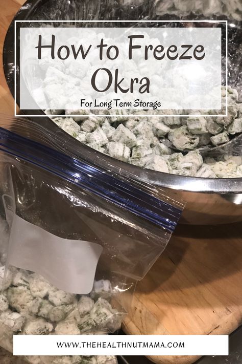 Learn How to Freeze Okra. Perfect for frying or anyway you like to cook it. I freeze it with & without flour for versital cooking. You won't know it's not fresh out of the garden! #okra #freezingokra #howtofreezeokra #aip #paleo #aipdiet #paleodiet #whole30 #keto #glutenfree #grainfree #thehealthnutmama Breakfast Sides Dishes, Paleo Side Dishes, Aip Paleo Recipes, Keto Healthy, Paleo Sides, Delicious Paleo Recipes, Caveman Diet, Okra Recipes, Whole30 Keto