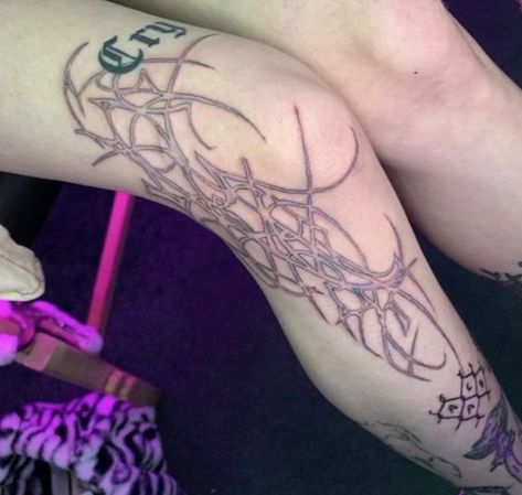 Rate This cyberciligism tattoo ideas From ⭐1~10. SAVE & FOLLOW i will update everyweek. Aggrogoth Tattoo Arm, Cybersigilism Knee Tattoo, Cybersigilism Leg Tattoo, Cybersigilism Tattoo Leg, Cyberciglism Tattoo, Cybergoth Tattoo, Cybersigilism Tattoo Design, Aggrogoth Tattoo, Cybersigil Tattoo