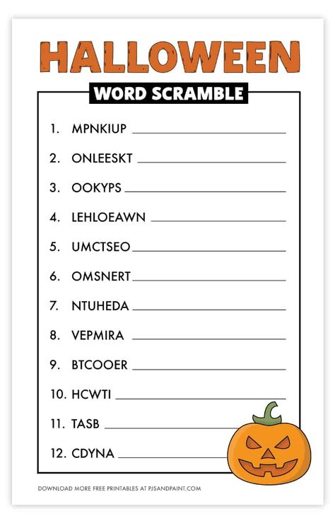 Free Printable Halloween Word Scramble Halloween Unscramble Words, Free Printable Halloween Crossword Puzzles, Halloween Board Games Free Printable, Halloween Word Scramble Free Printable, Halloween Crossword Free Printable, October Games, Halloween Crossword, Halloween Printable Games, Halloween Word Scramble