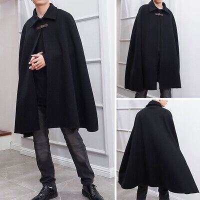 Pattern:Solid color. Size: S,M,L,XL,2XL,3XL,4XL,5XL. Detail Image. #divSKUDetail2. Wizard Robes, Incerun Men, Black Cloak, Cape Cloak, Poncho Coat, Loose Coat, Batwing Top, Coat Women Fashion, Loose Coats