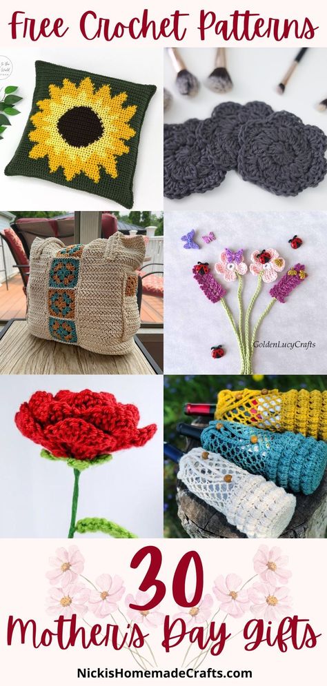 Show your mother how much you care this Mother's Day with a handmade gift! With thirty free crochet patterns, you can quickly create a beautiful and unique present that will leave your loved one feeling extra special. From soft scarves to cozy blankets and everything in between, these gorgeous crochet patterns offer you the perfect way to express your emotion and appreciation. With so many options, it's easy to find the perfect crochet gifts for mom. #crochet #crochetmom #crochetpattern Ladybug Crafts, Crochet Shoes Pattern, Cozy Crochet Patterns, Easy Crochet Projects, Crochet Dishcloths, Diy Mothers Day Gifts, Quick Crochet, Shawl Crochet Pattern, Mother's Day Diy