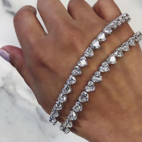 Heart Shaped Diamond Bracelet, Diamond Heart Bracelet, Heart Diamond Bracelet, Diamond Heart Jewelry, Heart Shape Bracelet, Heart Tennis Bracelet, Instagram Heart, Diamond Bracelet Design, Expensive Jewelry Luxury