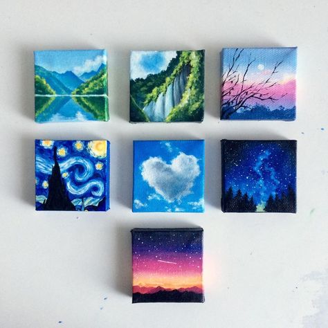 ♥pinterest➡@Nor Syafiqah♥ Paintings Christmas, Mini Tela, Small Canvas Paintings, Canvas Painting Tutorials, Simple Canvas Paintings, Cute Canvas Paintings, Easy Canvas Art, Canvas Drawings, Canvas Easy