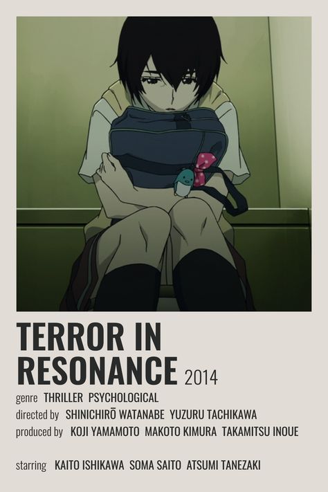 Terror In Resonance, Cosplay Clothes, Japanese Animated Movies, Anime Suggestions, Film Posters Minimalist, Film Anime, Animes To Watch, Poster Anime, Anime Printables