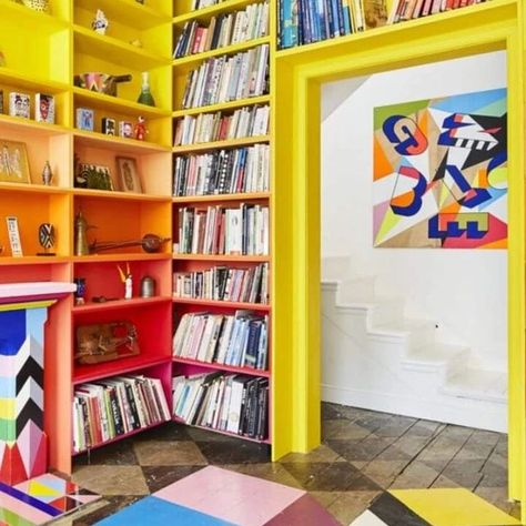 💛🌻 Yellow Library Aesthetic 💛🌻 #library #yellowlibrary Yellow Library Room, Yellow Library Aesthetic, Sunny Library Aesthetic, 80s Library, Mumbai Library, Library Aesthetic, Yellow