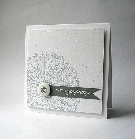 Simple and pretty With Sympathy, Cas Cards, Sympathy Card, Beautiful Handmade Cards, September 21, Papertrey Ink, Square Card, Card Making Inspiration, Card Layout