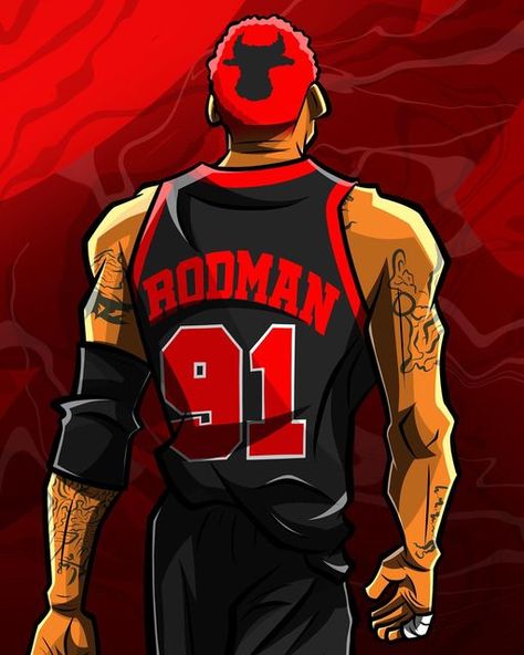 Dennis Rodman, January 10, Chicago Bulls, Draw Drawing, Art Artwork, Nba, Chicago, Basketball, Design