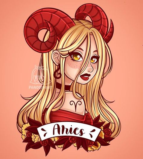 Arte Aries, Aries Aesthetic, Happy Birthday Illustration, Aries Art, Aries Baby, Witch Drawing, Illustration Woman, 2d Illustration, Zodiac Calendar