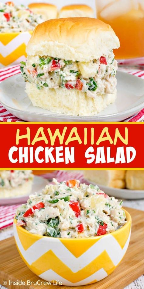 Lettuce Wraps Chicken, Chicken Salad Healthy, Hawaiian Chicken Salad, Wraps Chicken, Hawaiian Chicken, Healthy Chicken Salad, Salad Healthy, Chicken Salad Recipes, Lettuce Wraps