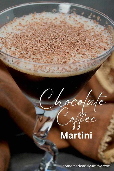 Chocolate Coffee Martini is rich and devilishly delicious. Like dessert in a glass. The perfect chocolatini recipe. #coffeemartini #espressomartini #chocolateandcoffee #chocolatecocktail Chocolatini Recipe, Coffee Martini, Coffee Vodka, Desserts In A Glass, Chocolate Cocktails, Chocolate Martini, Chocolate Liqueur, Best Cocktail Recipes, Delicious Drink Recipes