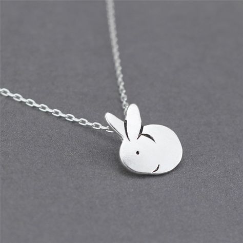 Rabbit Necklace, Rabbit Jewelry, Recycled Jewelry, Bunny Rabbit, 925 Sterling Silver Jewelry, Necklace Pendant, 3d Print, Charm Jewelry, Sterling Silver Jewelry