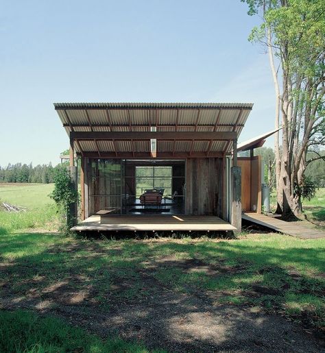 River Architecture, Glenn Murcutt, Small Shower Room, Farm Shed, Limestone Flooring, Roof Trusses, Casa Container, Standing Seam, Lap Pool