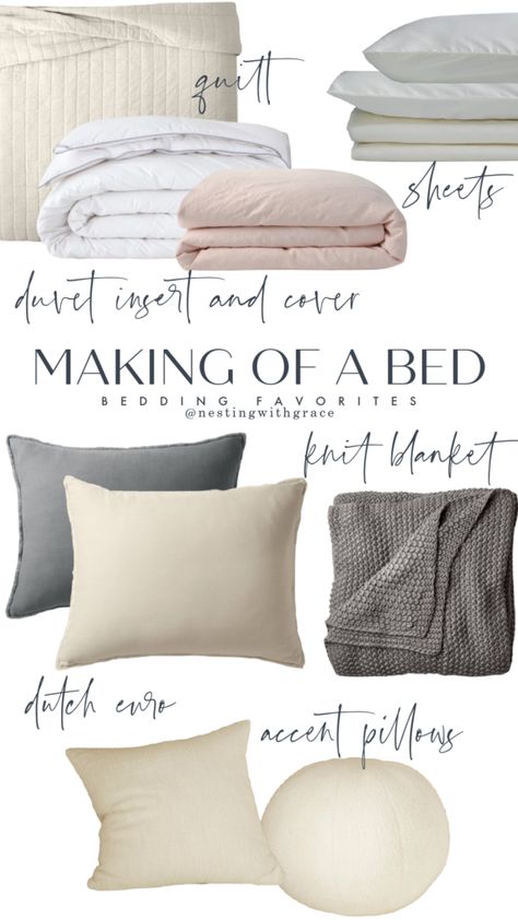 Bedding Round-Up and My Favorite Bedding Pieces- King, Queen, and Full - Nesting With Grace Room With White Bed Frame, California King Bed Comforter, California Style Bedroom Modern, Full Size Bed Bedding Ideas, White Bedding King Bed, Comfy King Bedding, How To Style Master Bed, Amazon King Bedding, How To Layer King Size Bedding