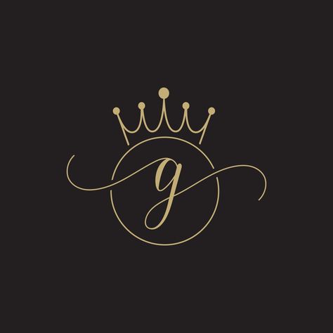 Letter g initial crown logo design G G Logo Design, G Logo Design Letter, G Letter Design, G Lettering, Crown Logos, G G Logo, Letter G Design, Logo Design G, Jg Logo