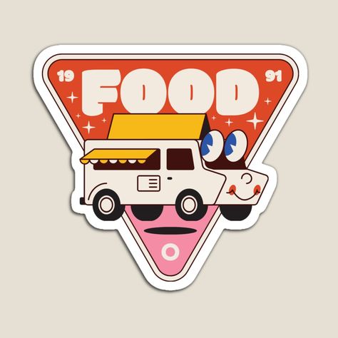 Truck Sticker Design, Truck Stickers, Retro Car, Car Magnets, Retro Cars, Food Truck, Retro Design, Car Design, A Food