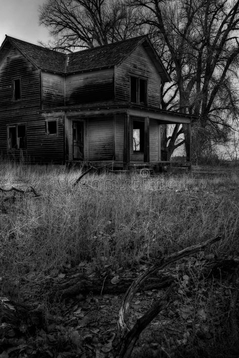 Haunted house. A dark and moody image converted to monochrome with added grain , #Aff, #dark, #moody, #Haunted, #house, #image #ad Cheap Diy Halloween Decorations, Real Haunted Houses, Haunted Forest, Places In America, Most Haunted Places, Halloween Tattoo, Abandoned House, Paranormal Investigation, Horror House