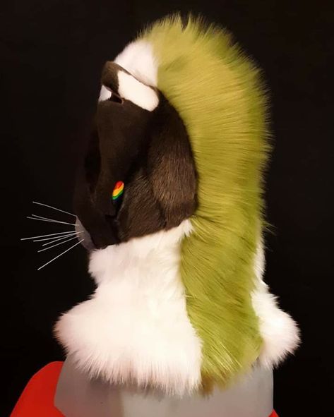 Fursuit Mohawk, Skunk Fursuit, Screech Fursuit, Fursuit Hair, Fursuit Ideas, Fursuit Paws, Fursuit Head, Travel Pillow, Drawings