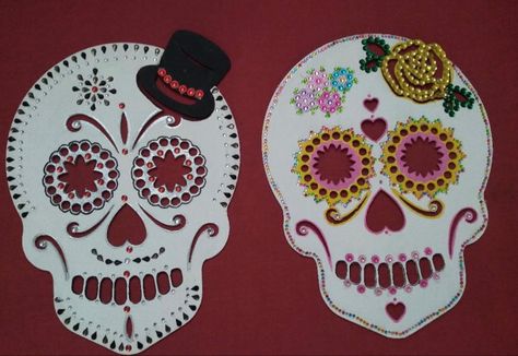 Wood Sugar Skull, 2024 Design, Sugar Skulls, Tree Diy, Dollar Tree Diy, Halloween Art, Day Of The Dead, Dia De Muertos, Dollar Tree