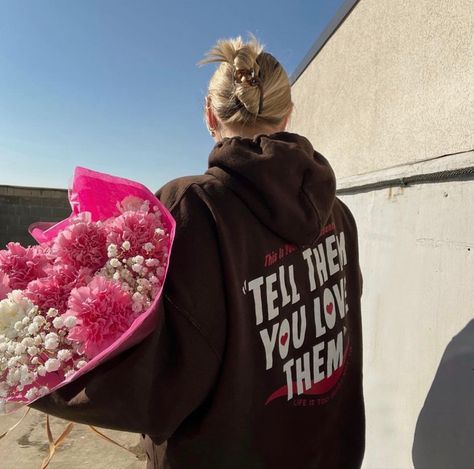 Tell Them You Love Them sweatshirt by This Is Your Sign LA. A sweatshirt with an amazing message whose proceeds benefit mental health Life Is Too Short, Soft Air, Too Short, Life Is Short, Knit Cuff, Canada Goose Jackets, Color Matching, Pocket Pouch, Rib Knit