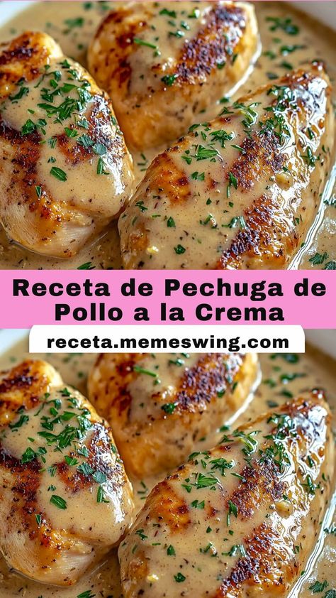 Imagen de una receta de pechuga de pollo bañada en una salsa cremosa y decorada con hierbas frescas, perfecta para una comida casera fácil y deliciosa. Global Cuisine, Healthy Dishes, Decadent Desserts, Quick Meals, Food Lover, Food Photography, Snacks