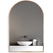 Large Arch Mirror, Rose Gold Wall Decor, Gold Arch Mirror, Gold Vanity Mirror, Rectangular Bathroom Mirror, Arched Wall, Bathroom Mirror Frame, Metal Frame Mirror, Metal Arch