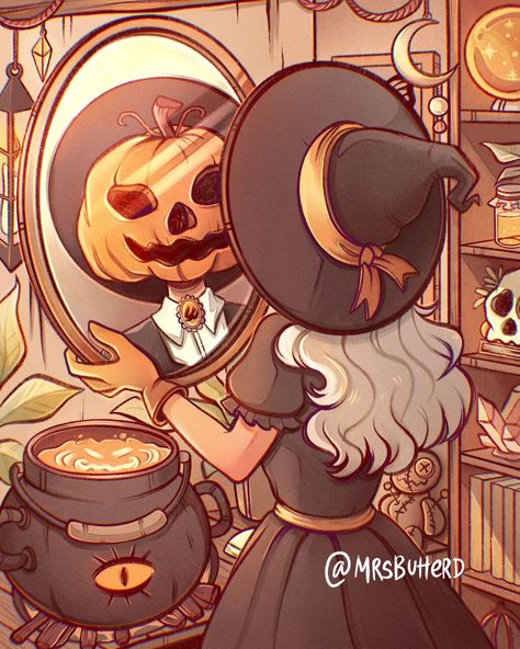 Cartoon Kunst, Halloween Drawings, Witch Art, Dessin Adorable, A Witch, A Pumpkin, Art Drawings Sketches, Halloween Art, Pretty Art