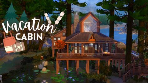 Hey simmers! Today's Sims 4 speed build is a vacation cabin rental in Granite Falls with 2 bedrooms/2 bathrooms and a kitchen! Full speed build is on my YouTube channel now!💙 #thesims4 #sims4 #sims #TS4 #sims4speedbuild #sims4outdoorretreat #sims4granitefalls Sims 4 Speed Build, Bedroom Cozy, Fall Vacations, Vacation Cabin, Sims 4 Build, Outdoor Retreat, Sims 4 Houses, Cabin Rentals, The Sims4