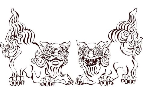 Chinese Guardian Lion Tattoo, Shisa Dog Tattoo, Chinese Lion Tattoo, Shisa Dog, Chinese Lion Statue, Diy Upcycled Decor, Godzilla Tattoo, Foo Dog Tattoo, Snow Lion