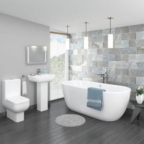 Nice Tiles Bathrooms Lighting, White Bathroom Colors, Modern Bathroom Colours, Bathroom Navy, Popular Bathroom Colors, Grey Modern Bathrooms, Makeover Kamar Mandi, Grey Bathrooms Designs, Spencer House