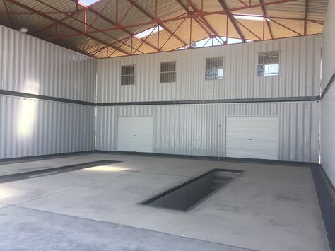 Container Workshop, Shipping Container Workshop, Shipping Container Sheds, Shipping Container Office, Metal Building House Plans, Eco House Design, Cargo Container Homes, Shipping Container Cabin, Container Conversions