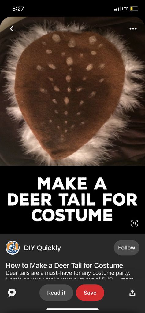 Deer Tail Costume, Diy Deer Tail For Costume, Woodland Deer Costume, Deer Tail Diy, Diy Deer Costume For Women, Deer Costume Diy, Deer Costume Women, Deer Costume For Kids, Deer Halloween Costumes