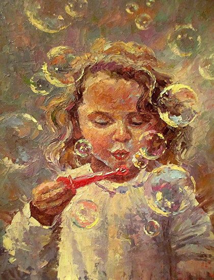 Brocha Teichman - Biography Childhood Inspired Art, Capturing The Moment Art, Childhood Memories Art Drawings, Childhood Nostalgia Art, Art About Childhood, Nostalgia Artwork, Painting Memories, Childhood Painting, Bubbles Painting