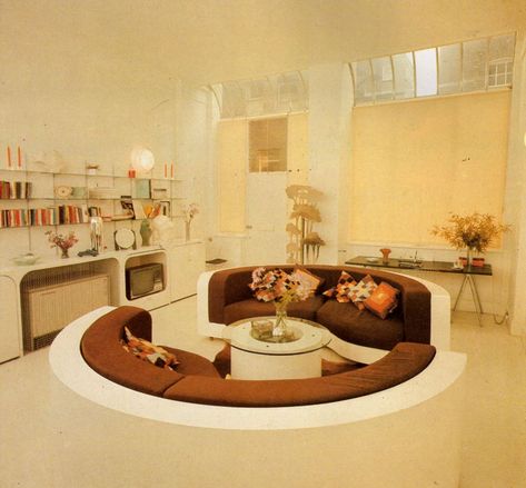 70s Sofa, Listening Lounge, Groovy Interiors, 1970s Interior Design, Vintage Home Decor Farmhouse, 60s Interior, 70s Interior Design, Design Scrapbook, 70s House