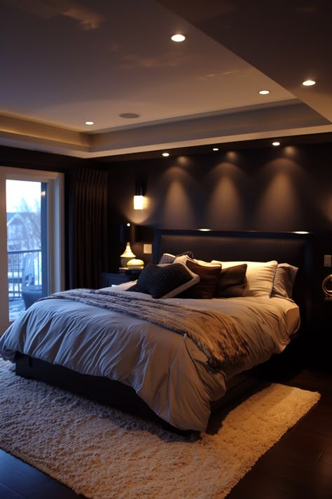 Elevate your space with our selection of 20 dark bedroom aesthetic ideas, designed to embody modern elegance through sleek design, luxurious textures, and refined beauty. Luxury Room Bedroom, Dark Bedroom, Luxury Rooms, Elegant Bedroom, Bedroom Refresh, Luxury Bedroom, Room Makeover Bedroom, Master Bedrooms Decor, Decor Minimalist