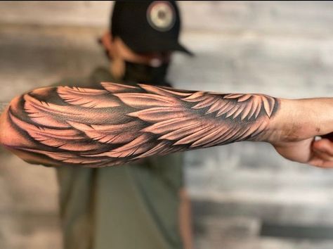 Wing Elbow Tattoo, Forearm Wing Tattoo Men, Wing Forearm Tattoo For Men, Eagle Wing Tattoos Arm, Half Wing Tattoo, Wings Forearm Tattoo, Angel Wing Forearm Tattoo, Wing Sleeve Tattoo, Wing Arm Tattoo