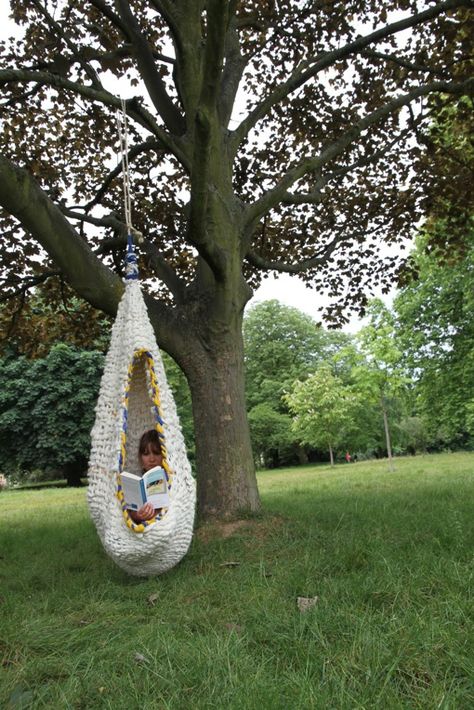 Relaxing Reading, Outdoor Swing, Crochet Home, Urban Garden, Hanging Chair, The Great Outdoors, Hammock, Outdoor Spaces, A Book