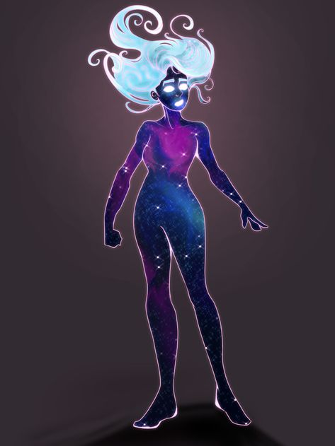 Space Goddess Character Design, Astral Character Design, Cosmic Character Design, Galaxy Character Design, Star Character Design, Circle Of Stars Druid, Star Powers, Galaxy Oc, Space Oc