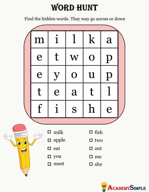 English Games For Grade 1, English Puzzles For Kids, Grade 1 Fun Worksheets, Worksheet For Primary School, Word Hunt Activities, Puzzle Activity For Kids, Find The Words Worksheet, Word Search For Grade 1, Cross Words Puzzle For Kids