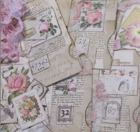 Gi Kerr, Handmade Embellishments, Diy Journals, Shabby Chic Journal, Mini Scrapbooks, Journal Embellishments, Pocket Envelopes, Journal Stuff, Journal Ephemera