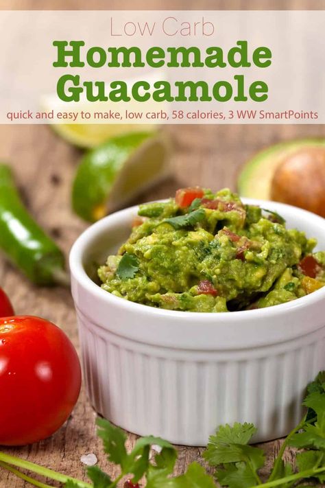 Weight Watchers Guacamole Recipe, Ww Dips, Dieting Recipes, Ww Appetizers, Guacamole Recipes, Ww Snacks, Homemade Guacamole Recipe, Ww Food, Ww Meals