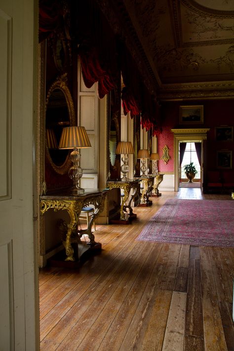 Hopetoun House Red Dining Room (1) | Hopetoun House is the residence of the Earl of Hopetoun who still lives in the house. It is found on the south bank of the Forth, west of South Queensferry.  #scotland #hopetoun #queensferry Queensferry Scotland, Hopetoun House, French Manor House, South Queensferry, Stowe House, French Manor, Green Academia, Historical Interior, Red Dining Room